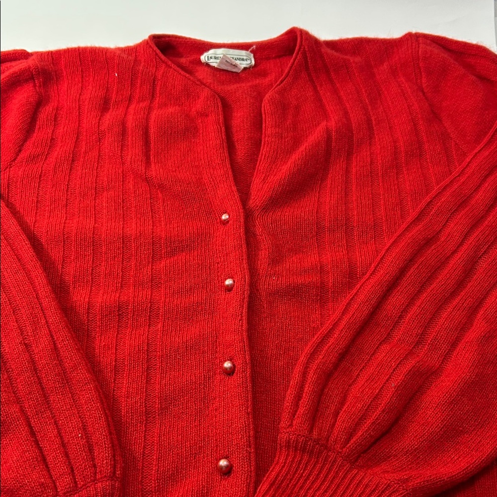 Lauren Alexandra Red Women's Cardigan Sweater - Picture 2 of 16